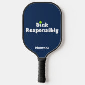Dink Verantwoordelijk Naam Saffierblauw Pickleball Paddle (Achterkant)