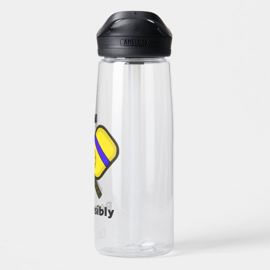 Dink Verantwoordelijk Pickleball Humor Pun Waterfles (Achterkant)