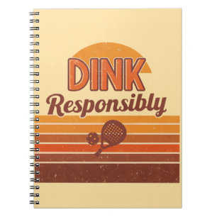 Dink Verantwoordelijk Pickleball Retro Notitieboek
