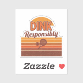 Dink Verantwoordelijk Pickleball Retro Sticker