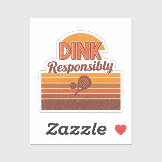 Dink Verantwoordelijk Pickleball Retro Sticker (Vel)