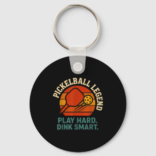 Dink verantwoordelijk retro pickleball grappig vin sleutelhanger