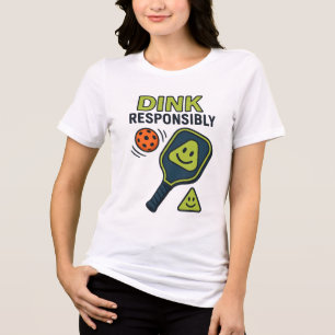 Dink Verantwoordelijk – Vrolijke Pickleball Court Tri-Blend Shirt