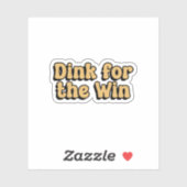 Dink voor de Win Pickleball Yellow Retro Sticker (Vel)