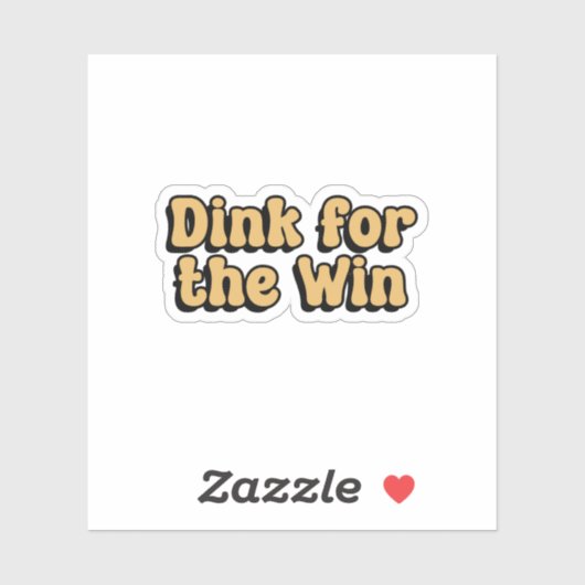 Dink voor de Win Pickleball Yellow Retro Sticker (Vel)