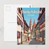 Dinkelsbühl Oude Stad Steeg Duitsland Briefkaart (Voorkant / Achterkant)