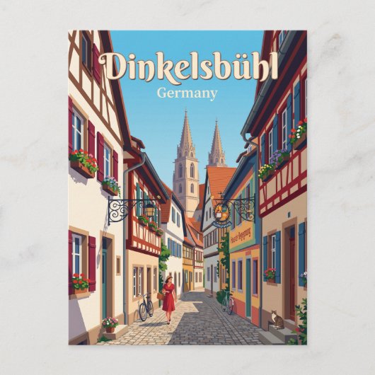 Dinkelsbühl Oude Stad Steeg Duitsland Briefkaart (Voorkant)