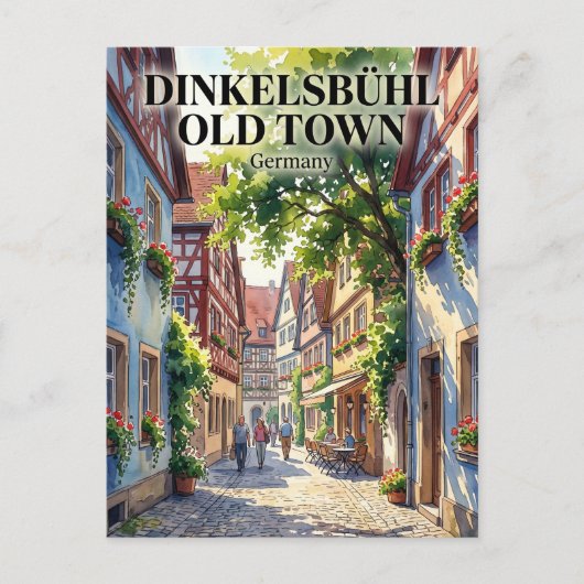 Dinkelsbühl Oude Stad Steeg Duitsland Briefkaart (Voorkant)