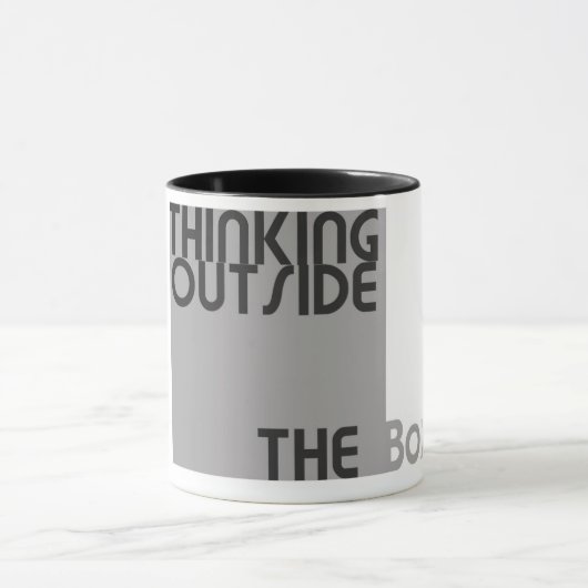 Dinken buiten de doos mok (Midden)