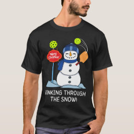 Dinken door de sneeuw - Christmas Pickleball T-shirt