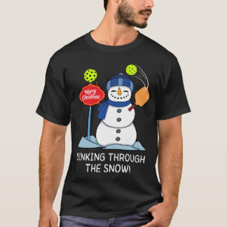 Dinken door de sneeuw - Christmas Pickleball T-shirt