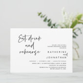 Dinken, eten, Drinken en repetities voor bruiloft Kaart (Staand voorkant)