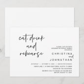 Dinken, eten, Drinken en repetities voor bruiloft Kaart (Voorkant / Achterkant)