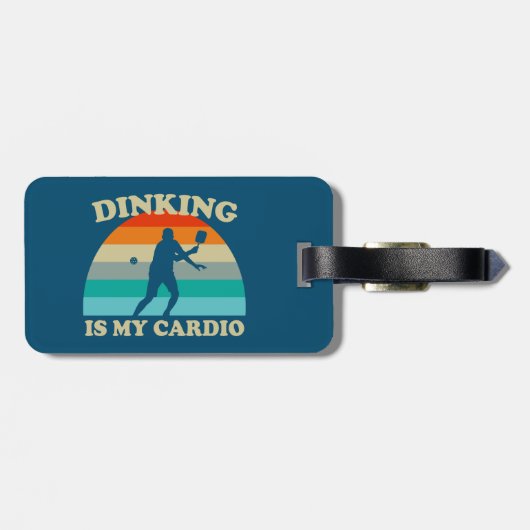 Dinken is mijn Cardio Pickleball Bagagelabel (Achterkant horizontaal)