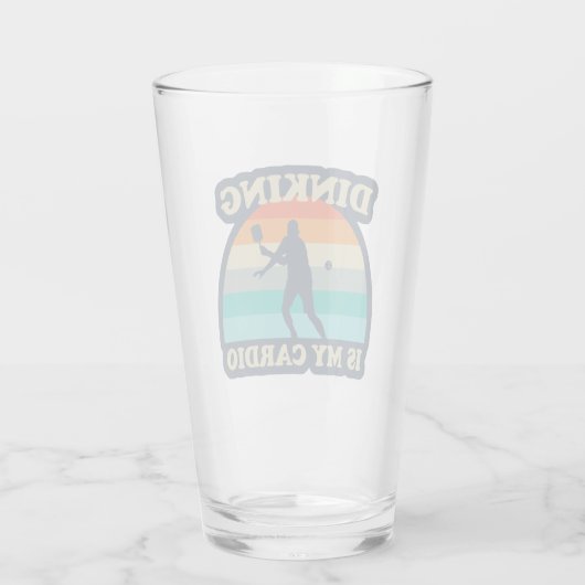 Dinken is mijn Cardio Pickleball Glas (Achterkant)