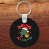 Dinking All The Way Funny Ckleball Christmas Shirt Sleutelhanger (Voorkant)