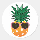 Dinking club, Pickleball-ananas Ronde Sticker (Voorkant)