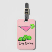 Dinking Cosmo roze cocktail, Pickleballimieten Bagagelabel (Voorkant (verticaal))