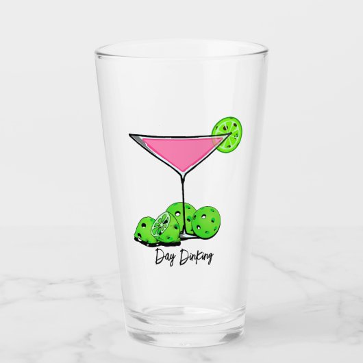 Dinking Cosmo roze cocktail, Pickleballimieten Glas (Voorkant)
