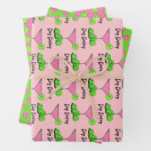 Dinking Cosmo roze cocktail, Pickleballimieten Inpakpapier Vel (In situ)