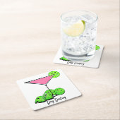 Dinking Cosmo roze cocktail, Pickleballimieten Kartonnen Onderzetters (Insitu)