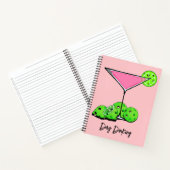Dinking Cosmo roze cocktail, Pickleballimieten Notitieboek (Binnen)