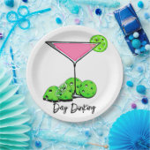 Dinking Cosmo roze cocktail, Pickleballimieten Papieren Bordje (Feest)