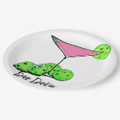 Dinking Cosmo roze cocktail, Pickleballimieten Papieren Bordje (Gekanteld)