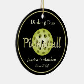 Dinking Duo Paar Pickleball Ball Keramisch Ornament (Rechts)
