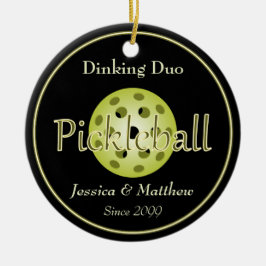 Dinking Duo Paar Pickleball Ball Keramisch Ornament