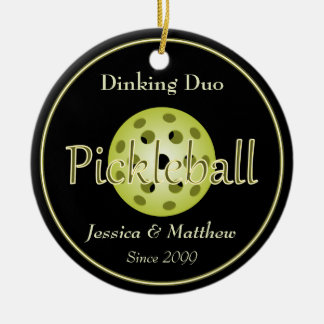 Dinking Duo Paar Pickleball Ball Keramisch Ornament
