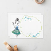 "Dinking Girl" persoonlijke kaartje voor gebrande  (Voorkant / Achterkant in situ)