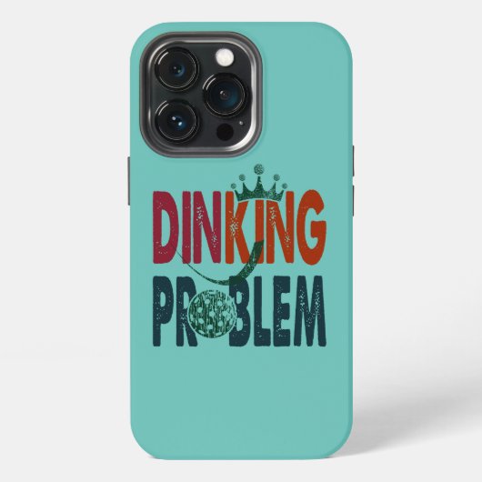 Dinking Probleem Pickleball - Humor aan de Zijlijn iPhone Hoesje (Achterkant)