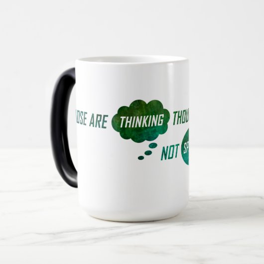 "Dinking Thoughts" Magische Mok (Voorkant links)