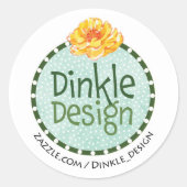 Dinkle Design Ronde Sticker (Voorkant)