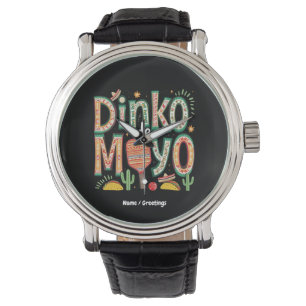 Dinko de Mayo Funny Cinco de Mayo Pickleball Pun Horloge