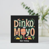Dinko de Mayo Funny Cinco de Mayo Pickleball Pun Kaart (Staand voorkant)
