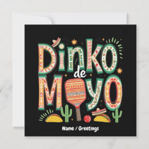 Dinko de Mayo Funny Cinco de Mayo Pickleball Pun Kaart