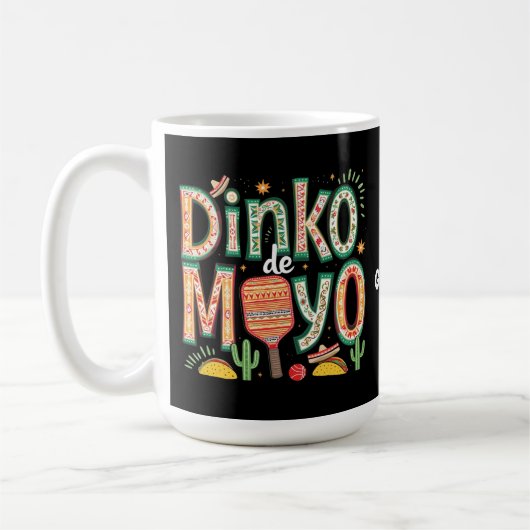 Dinko de Mayo Funny Cinco de Mayo Pickleball Pun Koffiemok (Links)