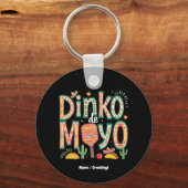 Dinko de Mayo Funny Cinco de Mayo Pickleball Pun Sleutelhanger (Voorkant)