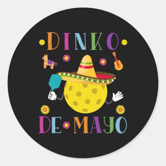 Dinko De Mayo Grappig Cinco De Mayo Grappig Pickle Ronde Sticker (Voorkant)