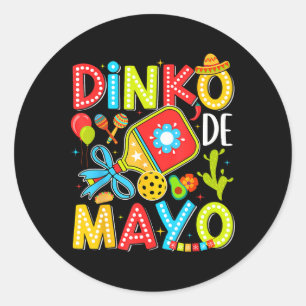 Dinko De Mayo Pickleball Mexicaans Feest Cinco De Ronde Sticker