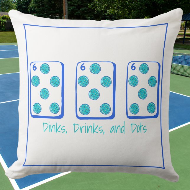 Dinks, Drinks & Dots / Pickleball Mahjong Decor Kussen (Creator heeft geüpload)