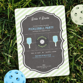 Dinks en Dranks Groen & Blauw Pickleball Verjaarda Kaart