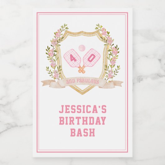 Dinks en Dranks | Preppy Pickle Ball Wijn Etiket (Enkel label)