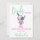Dinks en Drinken, Pickleball Bachelorette Party Kaart (Voorkant)