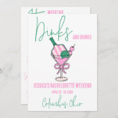 Dinks en Drinken, Pickleball Bachelorette Party Kaart (Voorkant / Achterkant)