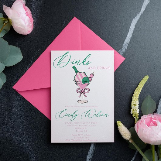 Dinks en Drinken, Pickleball Bachelorette Party Kaart