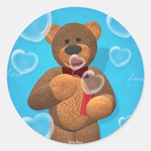 Dinky Beer blazen Hartbellen Ronde Sticker (Voorkant)