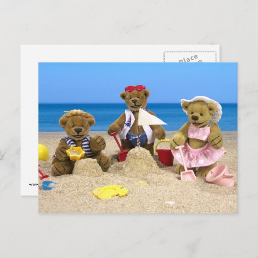 Dinky Beren Beach Fun Briefkaart (Voorkant / Achterkant)